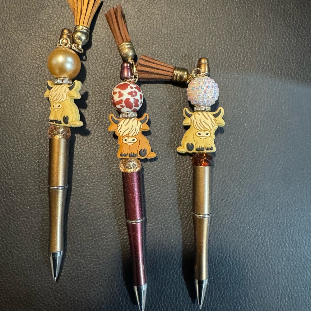 Highland Cow Pens  - Gold, Brown, Red